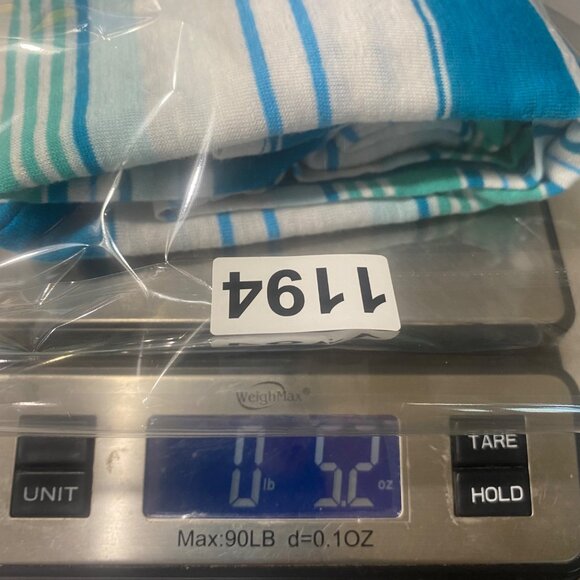 Michael Kors Linen Blend Top Womens XL Blue & Green Striped Beach Coastal Resor - Picture 7 of 7